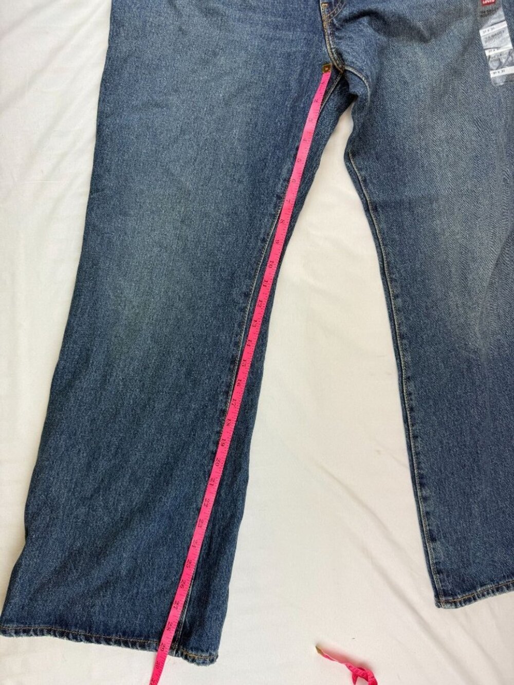 NWT Levis 94 Baggy Bootcut Jeans Womens 31 Blue Denim Mid Rise Irregular 31 Inse - Picture 12 of 13